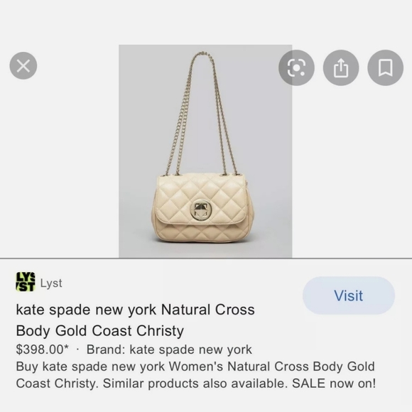 π₯³HPπ₯³Kate Spade Gold Coast Chain Beige Crossbody - Picture 12 of 12